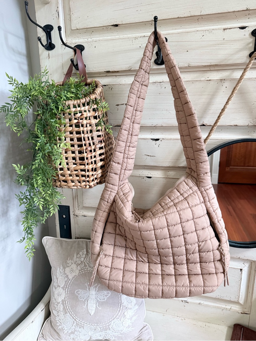 Quilted Shoulder Hobo Bag